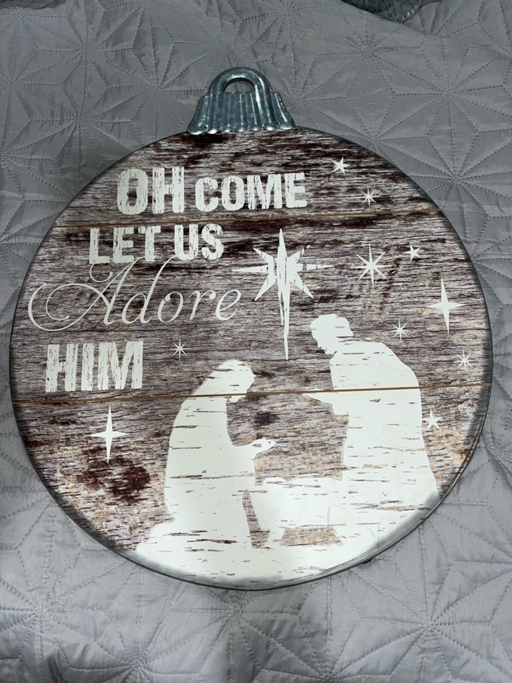 Rustic Wooden Nativity Wall Plaque - White Graphics